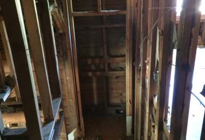 This is from the upper level coming down to the main floor. It used to be a closet on the landing, but I don't think so anymore.